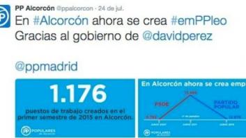 El PP de Alcorcón publica una polémica gráfica del paro