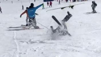 La tremenda caída de Dani Martínez esquiando