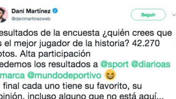 Esta encuesta de Dani Martínez en Twitter ha dejado 'sin aire' a un famoso periodista deportivo