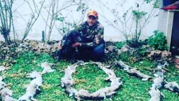 "Asco y rabia": un segundo cazador indigna al escribir 'Vox' con conejos muertos