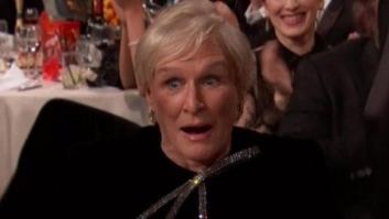 La cara de Glenn Close al enterarse de que ganó a Lady Gaga en los Globos de Oro