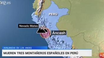 Mueren tres montañeros españoles y su guía peruano en una avalancha en Los Andes (Perú)