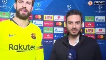 El extraño momento de Piqué con un periodista brasileño por el catalán