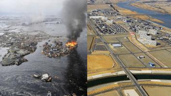 El antes y el después de las áreas afectadas por el desastre nuclear de Fukushima