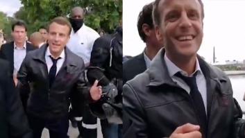 Macron es recibido a gritos por los 'chalecos amarillos' en plena calle