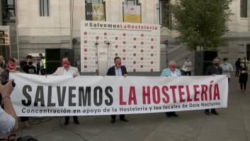 Los hosteleros se manifiestan en Madrid por la crisis del sector