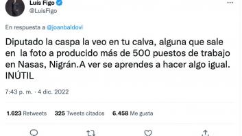 Baldoví responde a este tuit que le ha puesto Figo con seis palabras que tienen lo suyo