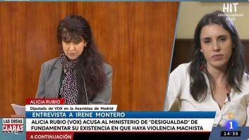 La cara de estupor de una diputada de Podemos por lo que acaba de decir Vox en la Asamblea