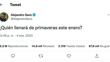 Nadie pensó que este inocente tuit de Alejandro Sanz iba a recibir la misma respuesta tantas veces