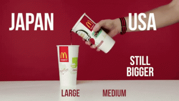 ¿Cómo de grande es una bebida grande? Comparación de los vasos de McDonald's en el mundo (VÍDEO)