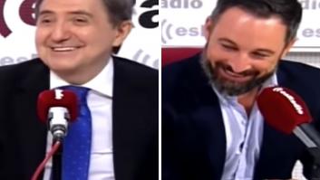 La reacción de Santiago Abascal cuando Jiménez Losantos le espeta que es un "icono gay"
