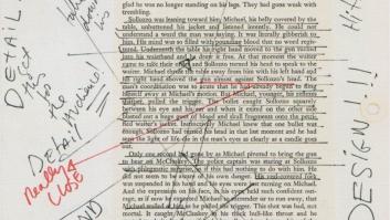 Las notas de Francis Ford Coppola para una de las famosas escenas de 'El Padrino'