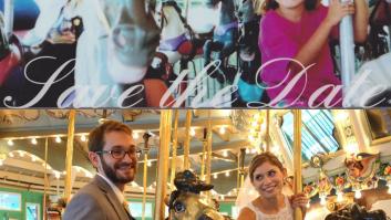 Repetir una foto años después: foto de boda en un tiovivo para recordar una imagen de 23 años antes