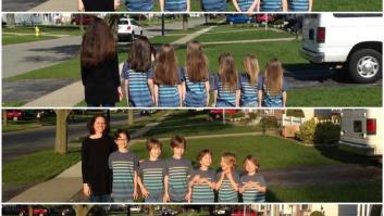 Una madre y sus seis hijos se dejan crecer el pelo para cortárselo y donarlo juntos