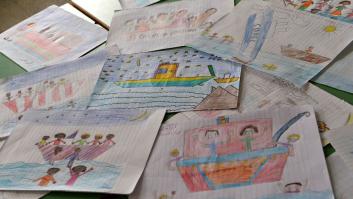 Los niños de Lampedusa dibujan la tragedia (FOTOS)