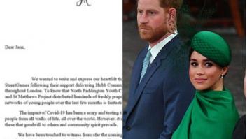 Revuelo en Reino Unido por esta carta de Meghan y Harry: todo por el símbolo de arriba