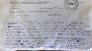 La dura carta de una madre a un profesor que le escribió en valenciano