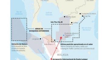 Avión Malasia: Amplían la zona de búsqueda por si continuó volando otras cinco horas