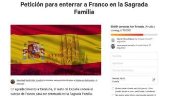 Más de 50.900 piden enterrar a Franco en la Sagrada Familia de Barcelona