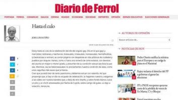 Indignación en las redes con esta columna "homófoba" del 'Diario de Ferrol'