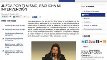 Mónica de Oriol dice que quiso defender la supresión de "barreras a la contratación" de embarazadas