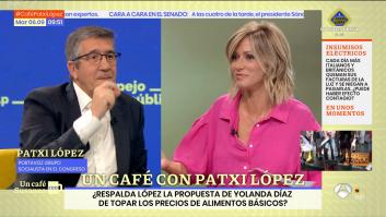 Susanna Griso le dice a Patxi López que le llama la atención lo que acaba de decir de Sánchez