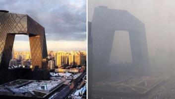 El antes y el después de la nube de polución que cubre Pekín (FOTOS)