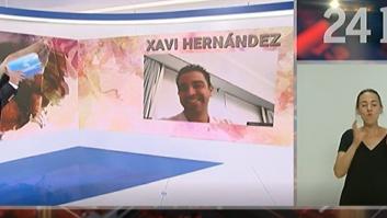 El momentazo de Xavi en el 'Telediario': hay que andar muy rápido para verlo