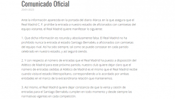 El Real Madrid desmiente la supuesta prohibición a aficionados rivales en el Bernabéu