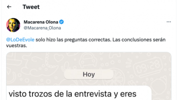 Macarena Olona muestra el impensable mensaje de WhatsApp que ha recibido por su entrevista con Évole