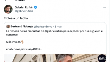 Rufián tuitea su respuesta a un reportero: 