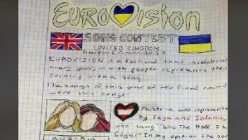 Pide a sus alumnos una redacción sobre Eurovisión y lo que le entrega una alumna deja a todos boquiabiertos