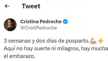 Cristina Pedroche publica este mensaje sobre su posparto y se lía la mundial en Twitter