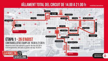 La Vuelta a España 2023 en Barcelona: calles cortadas y horas de las afecciones al tráfico