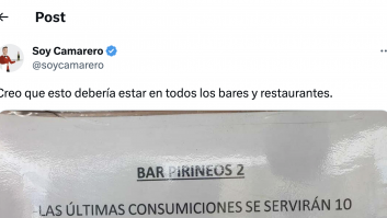 Piden que este cartel se cuelgue en todos los bares y restaurantes de España