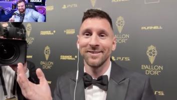 El troleo de Messi a Ibai Llanos después de ganar el Balón de Oro: "Ahora cambia de tema el hijo de..."