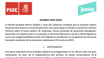 Lo que sí y lo que no han pactado PSOE y Junts en su acuerdo de investidura