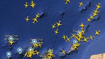 La impactante imagen que muestra cómo la corriente en chorro 'frena' a los aviones que van a Canarias