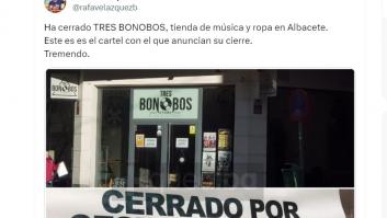 El cartel que colocó una tienda de Albacete al cerrar para siempre arrasa ahora: 11.000 'me gusta'