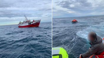 Un buque gallego se hunde a 10 millas de la costa de Gipuzkoa