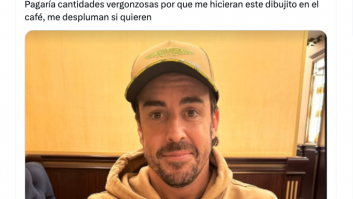 Fernando Alonso se toma un café y lo que le dibujan hace enloquecer a media España