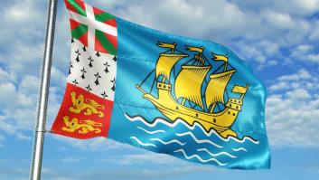 Las dos islas cercanas a Canadá con la ikurriña en su bandera