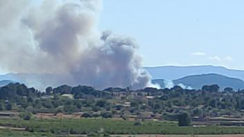 Declarado un incendio forestal en el Parque Natural del Turia en Vilamarxant