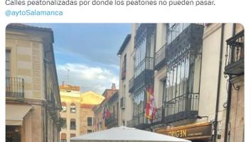 Pasea por una calle peatonalizada de Salamanca y lo que se encuentra indigna a muchos
