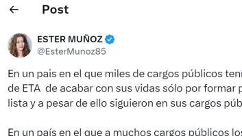 Consuelo Ordóñez deja una apabullante reacción al ver este comentado tuit de Ester Muñoz (PP)