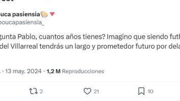 Se quiere burlar de un central del Villarreal B con este tuit y la respuesta que se lleva es ejemplar