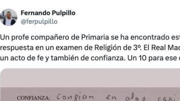 Un alumno maravilla con esta respuesta que ha dado en un examen de Religión: "Un 10 para ese chaval"