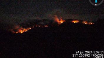 Máxima preocupación por el avance del incendio forestal grave en Pueyo de Araguás (Huesca)