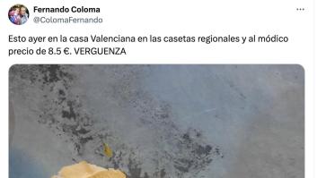 Enseña lo que le han puesto de comer en las fiestas de Valladolid "al módico precio de 8,5 euros"