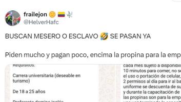 Pide información de una oferta como camarero, le dan unas condiciones infrahumanas y su respuesta es brutal